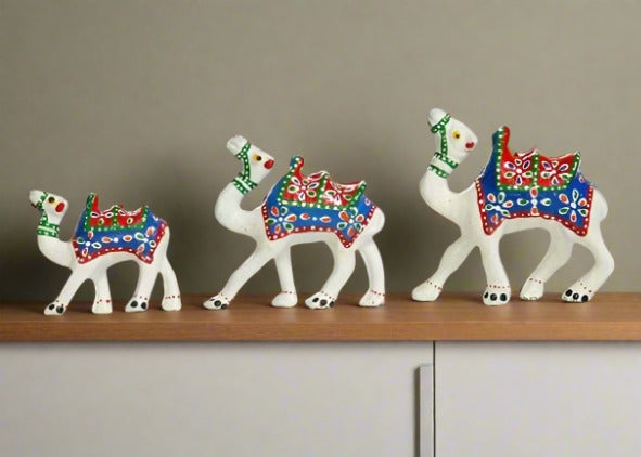 Handcrafted 3pc Camel Family Set Showpiece For decorate