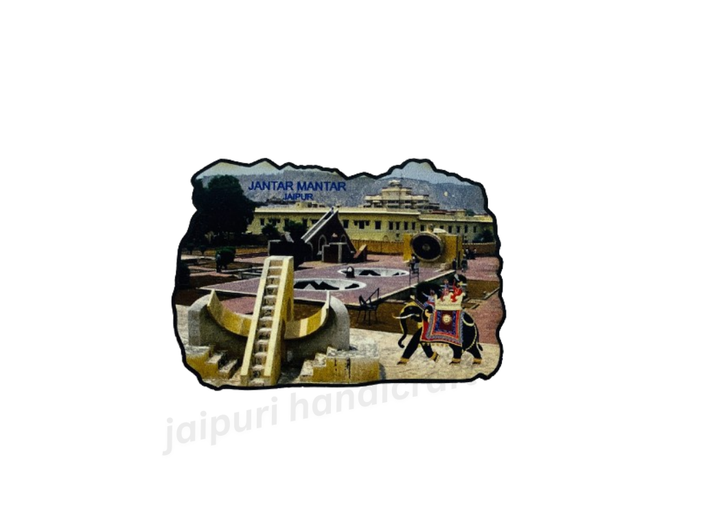 Handmade Printed Wooden Rajasthani Fridge Magnet - Set Of 12