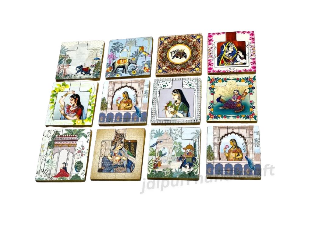 Wooden Folding Hand-Painted Mirrors For Home Decor and Gift in Set of 12