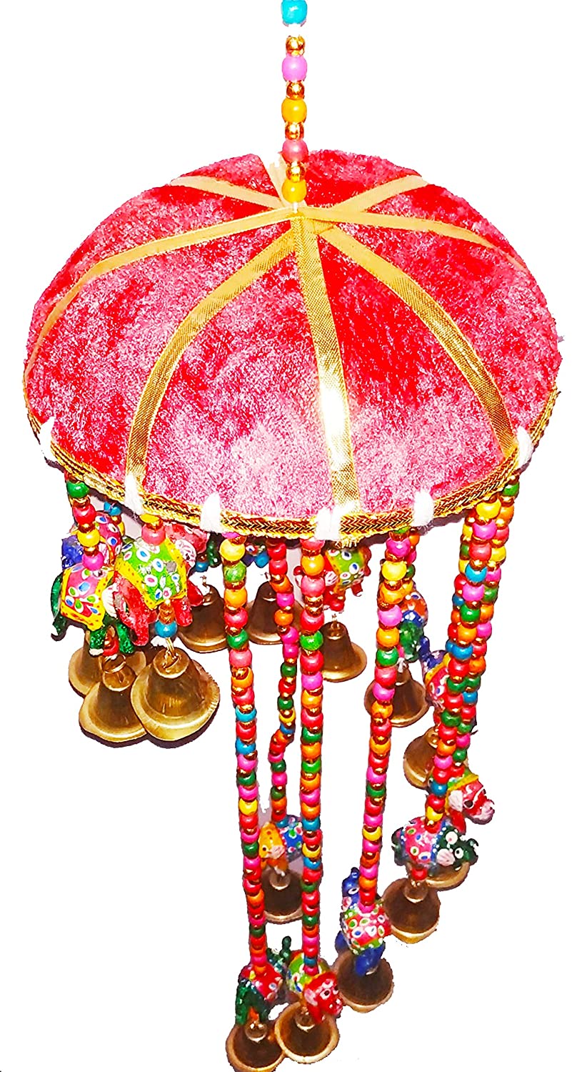 Handmade Beautiful 16 Elephant Umbrella Design Wall And Door Hangings