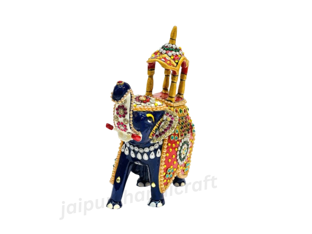 Hand Painted Metal Work Ambavari (Rajasthani) Elephant