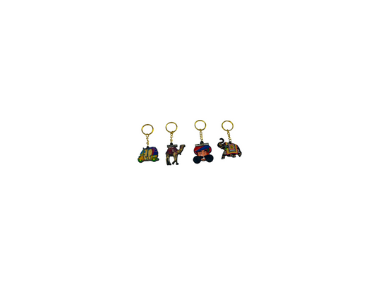 Wooden Handmade Mix Design Key Chain Set