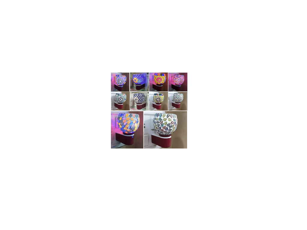 Beautiful Hand Made Glass Aroma Diffuser/Kapoor Dani Cum Night Lamp Made in India Oil Burner Camphor Diffuser & Night Lamp with Switch ON/Off Button for Heating