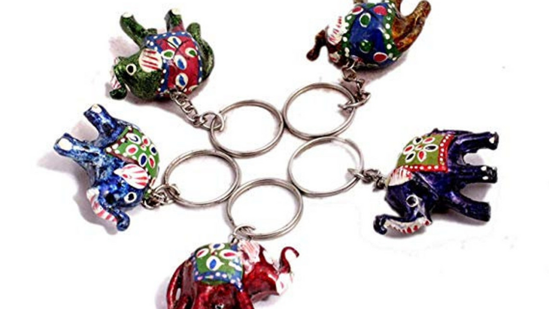 Handmade Paintied Elephant Key Chain