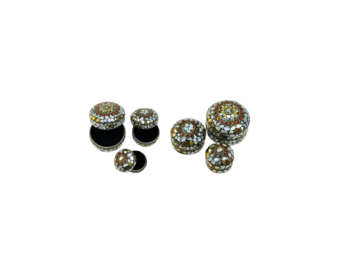 Handmade 3pc Set Feroza Stone Work Jewellery Box