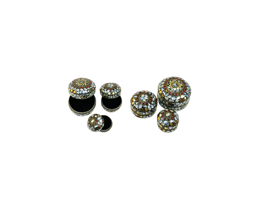 Handmade 3pc Set Feroza Stone Work Jewellery Box