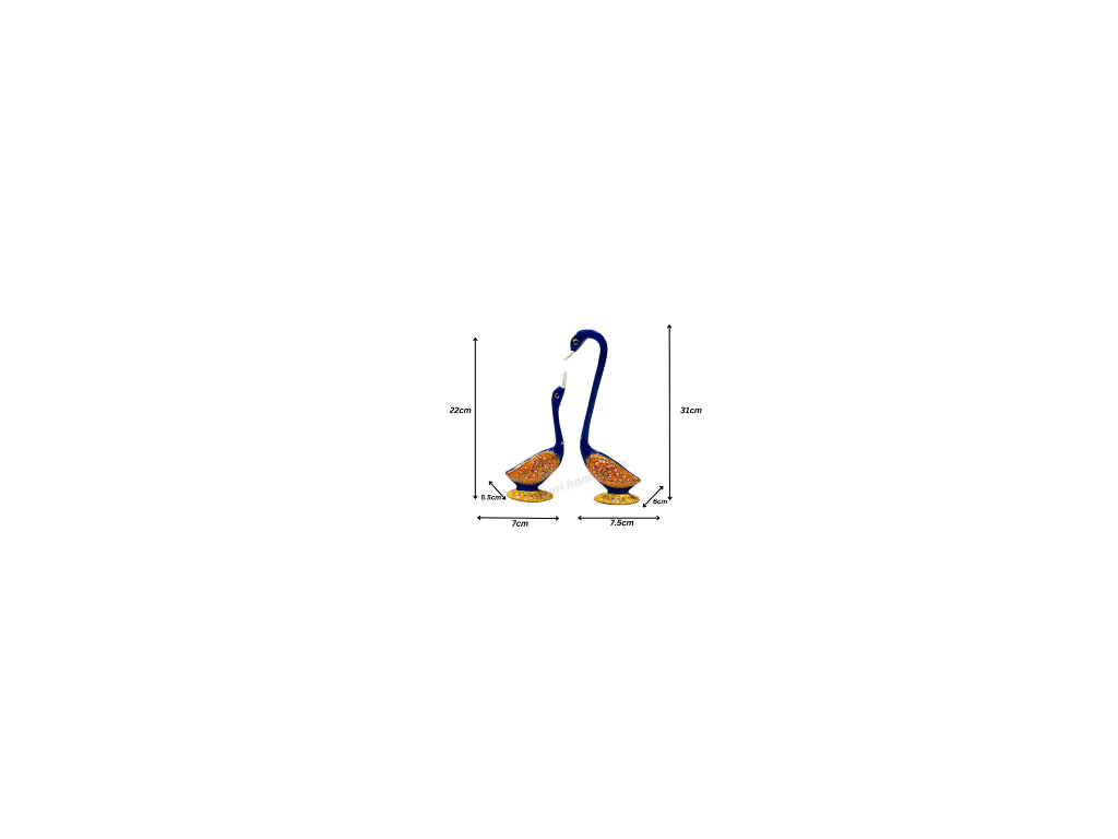 Handmade Metal Pair of Kissing Swan/Duck