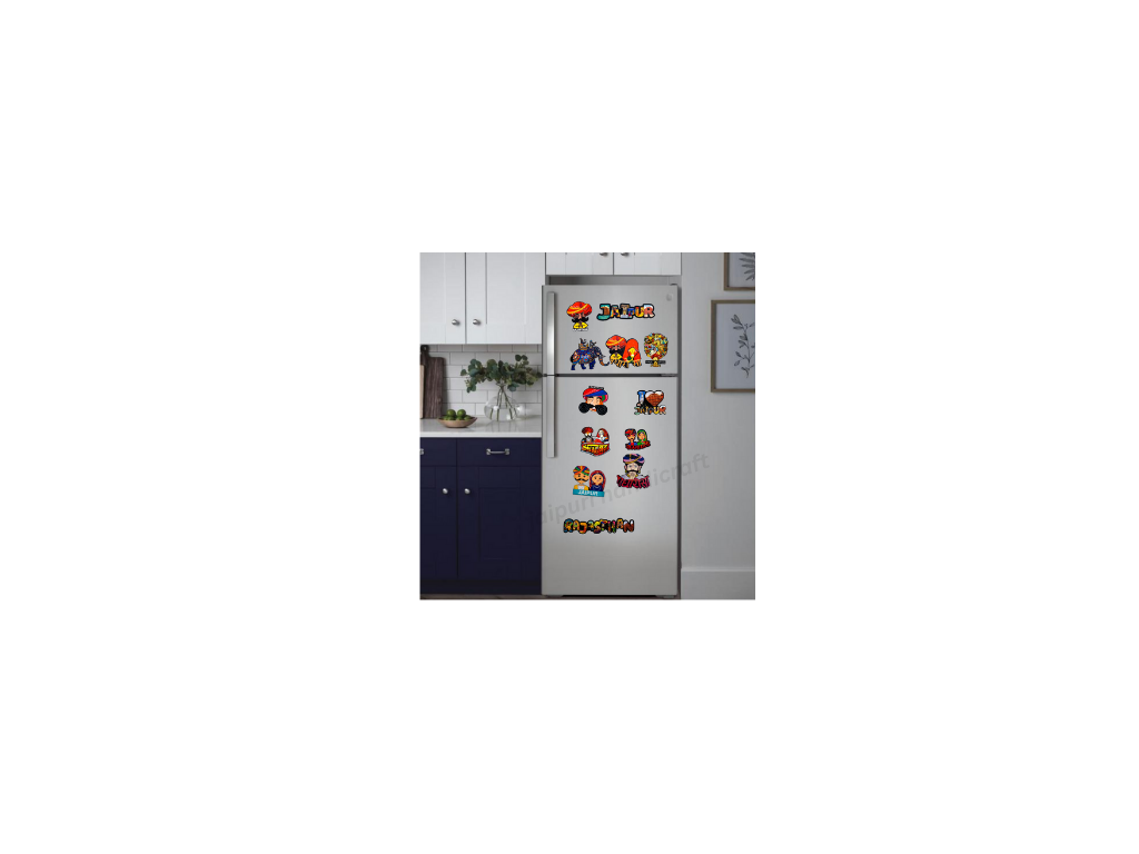 Wooden Printed Rajasthani Fridge Magnet