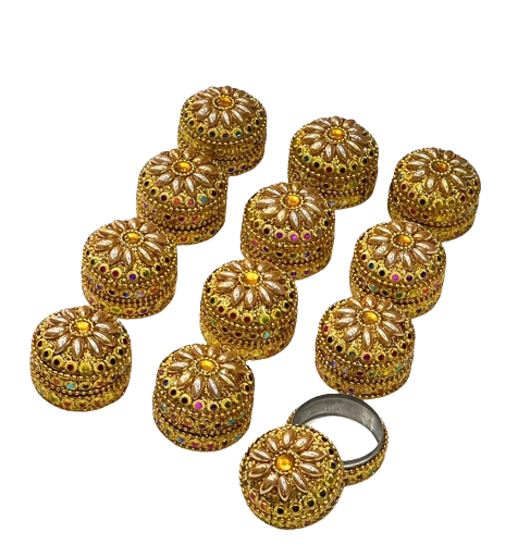 Aluminium Lacquer Sindoor , Pill And Earring Box (Set of 12), Round