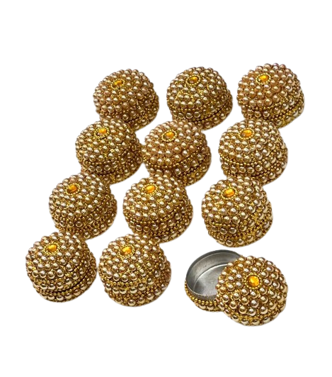 Aluminium Lacquer Sindoor , Pill And Earring Box (Set of 12), Round