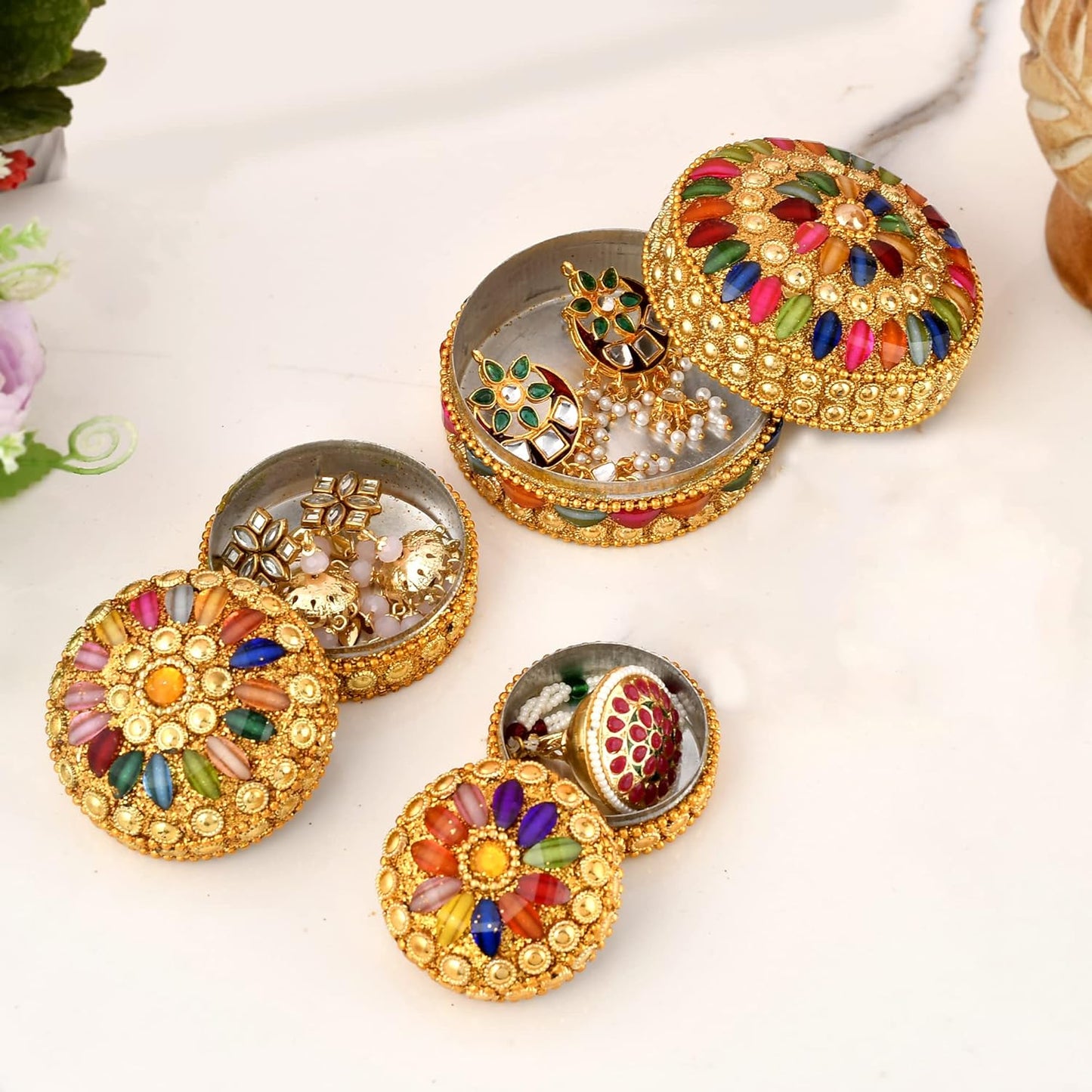 Beautiful Handmade 3pc Set Jewellery Box For Decor