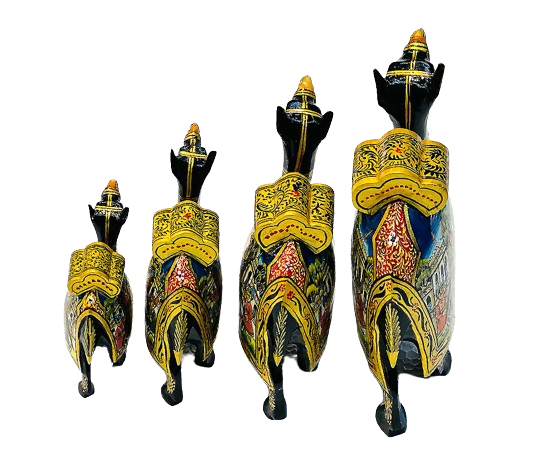 Indian Handmade Beautiful Wooden 4pc Camel Set For Decor