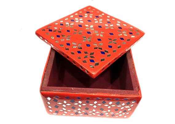 Decorative Handcrafted Lacquer Work Jewellery Box 4x4