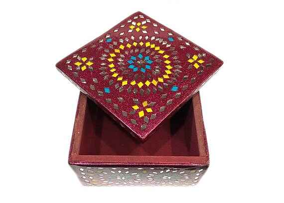 Decorative Handcrafted Lacquer Work Jewellery Box 4x4