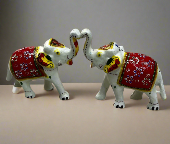 Handmade Elephant Set Showpiece In Different Colors