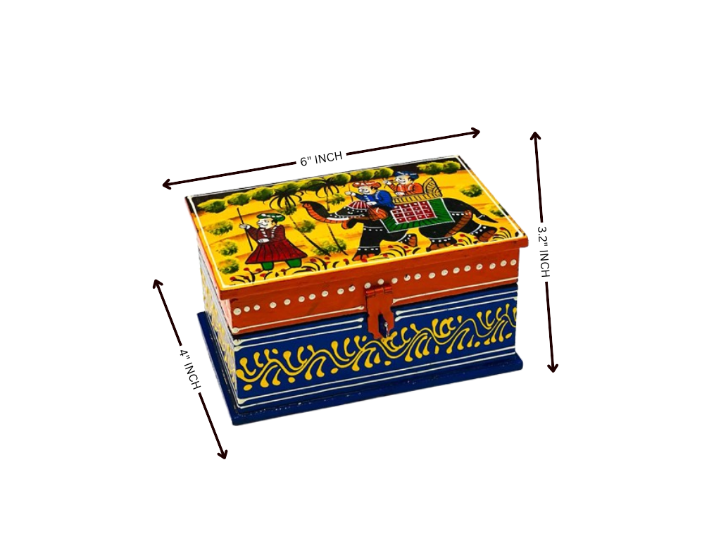 Handmade Wooden Hand-Painted Jewellery Box For Decor