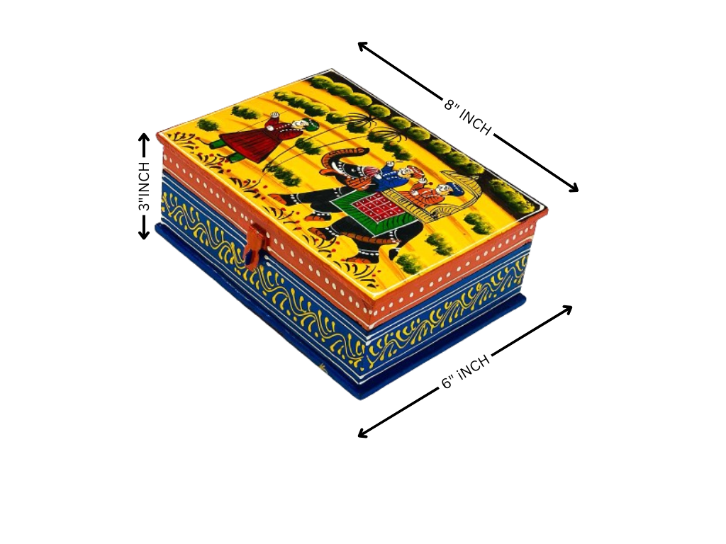 Handmade Wooden Hand-Painted Jewellery Box For Decor