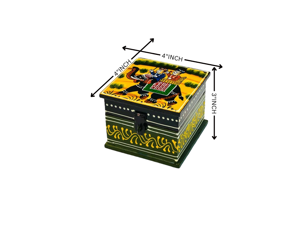 Handmade Wooden Hand-Painted Jewellery Box For Decor