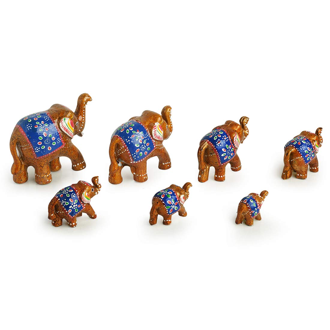 Handmade 7pc Elephant Family Set Showpiece For decorate