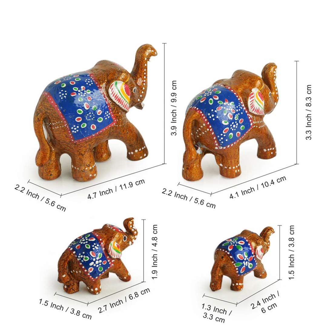 Handmade 7pc Elephant Family Set Showpiece For decorate
