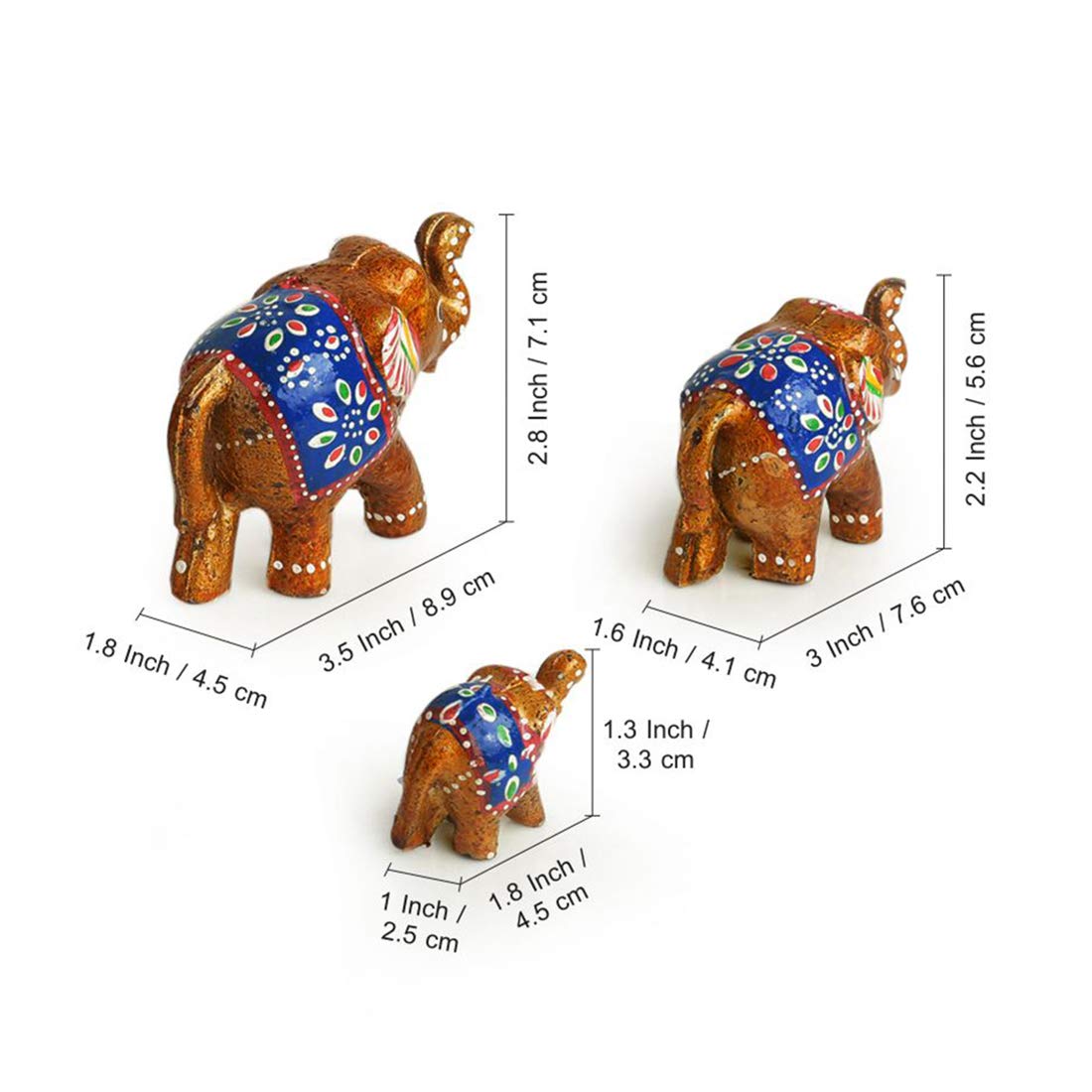 Handmade 7pc Elephant Family Set Showpiece For decorate