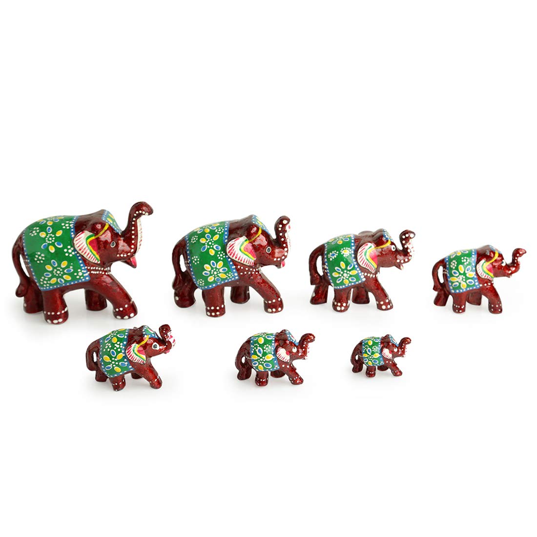 Handmade 7pc Elephant Family Set Showpiece For decorate