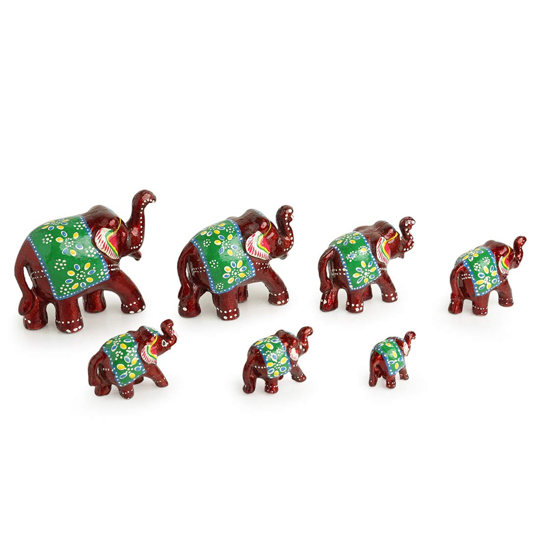 Handmade 7pc Elephant Family Set Showpiece For decorate