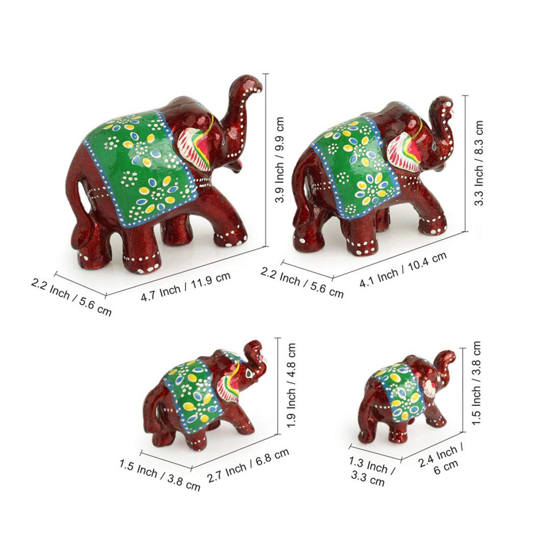 Handmade 7pc Elephant Family Set Showpiece For decorate