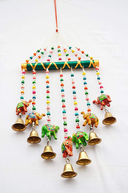 Handmade Elephant Bamboo Wind Chim Hanging