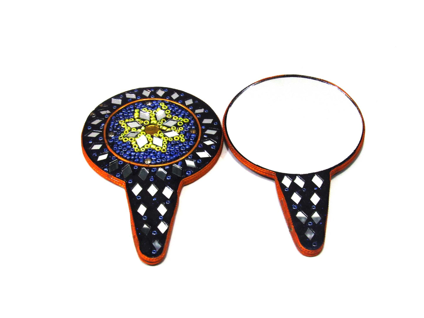 Handmade Lacquer (LAC) , Mirror And Beats Work Mirror In Set Of 2