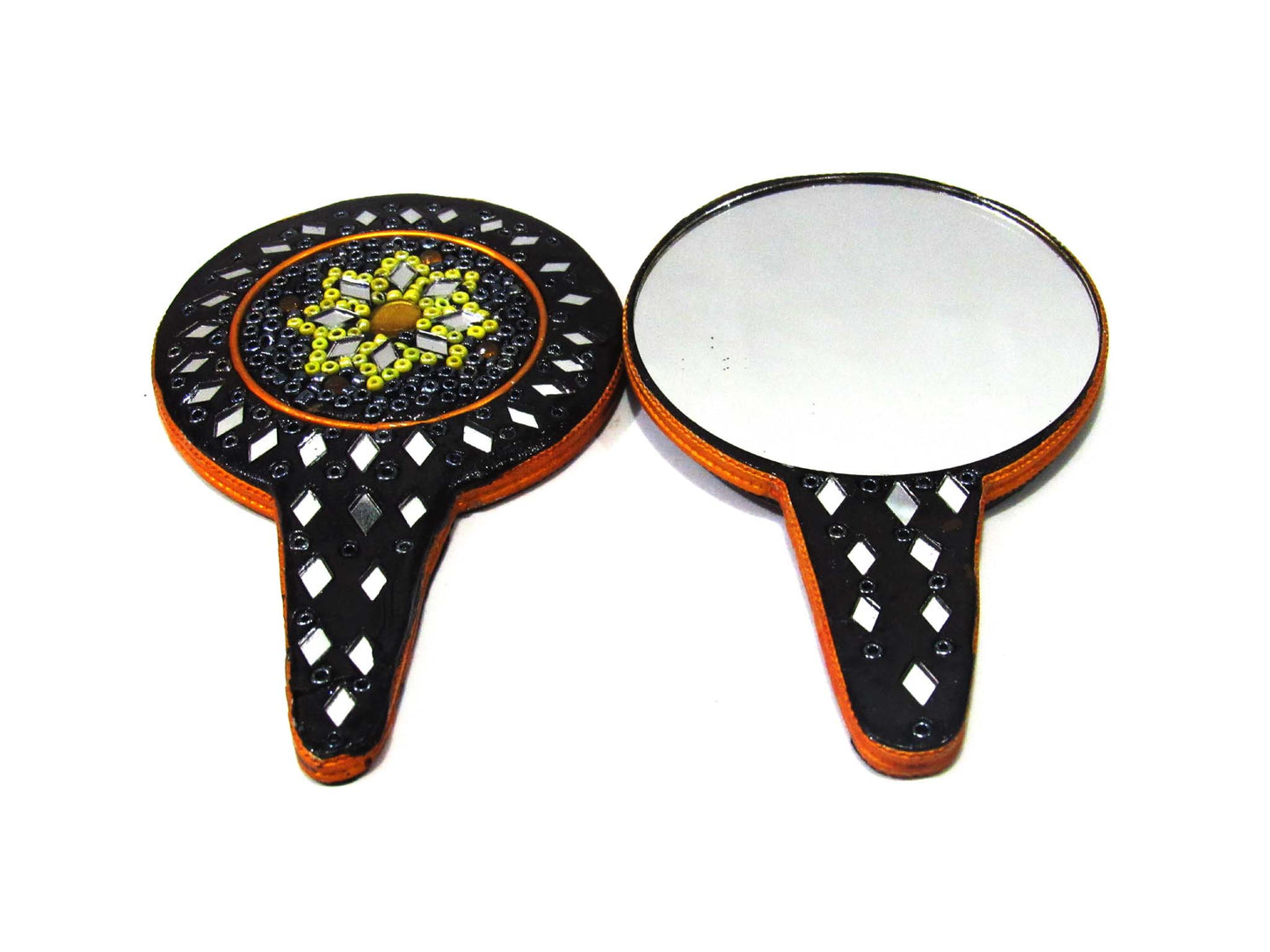 Handmade Lacquer (LAC) , Mirror And Beats Work Mirror In Set Of 2