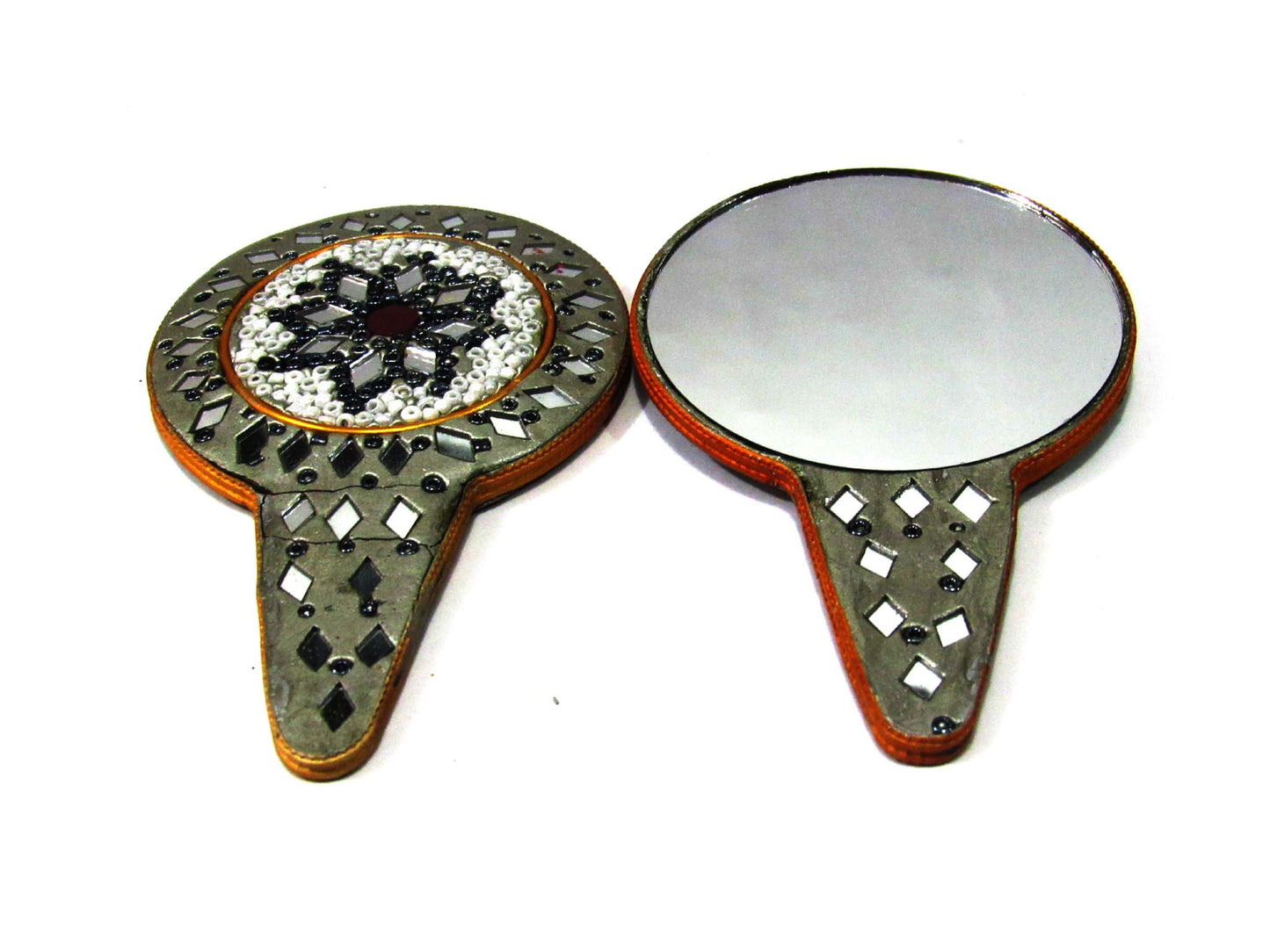 Handmade Lacquer (LAC) , Mirror And Beats Work Mirror In Set Of 2