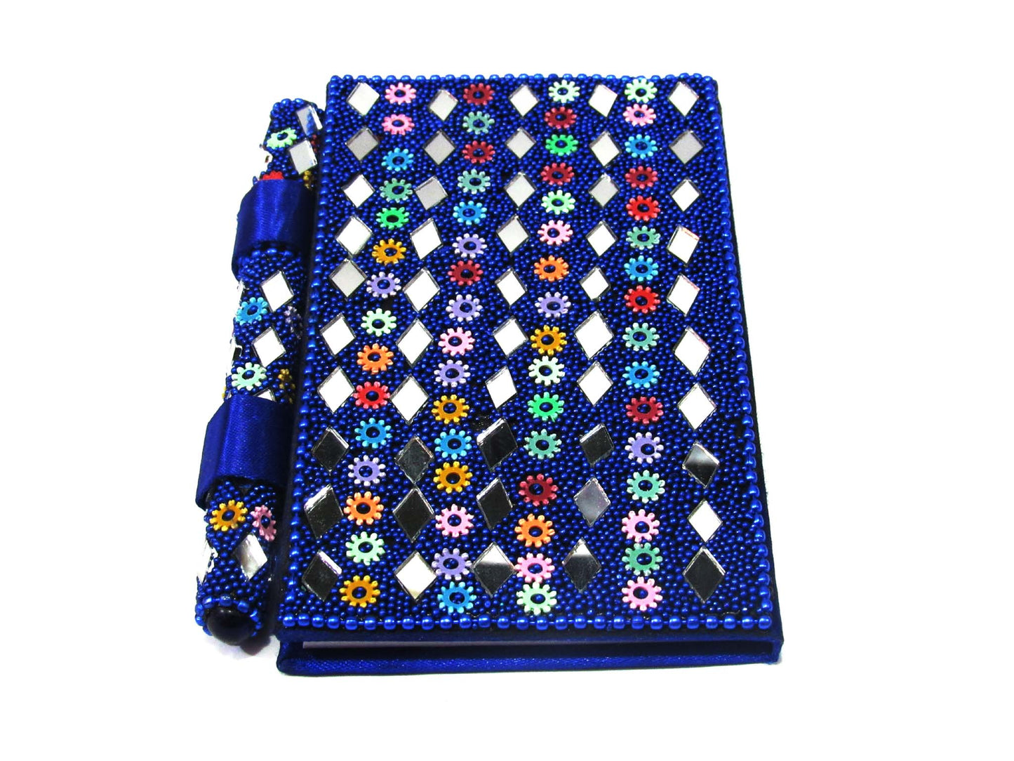 Handmade Lacquer, Mirror And Beats Work Diary With Pen For Gift And Personal Use