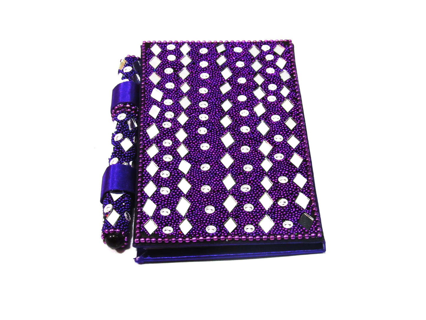 Handmade Lacquer, Mirror And Beats Work Diary With Pen For Gift And Personal Use