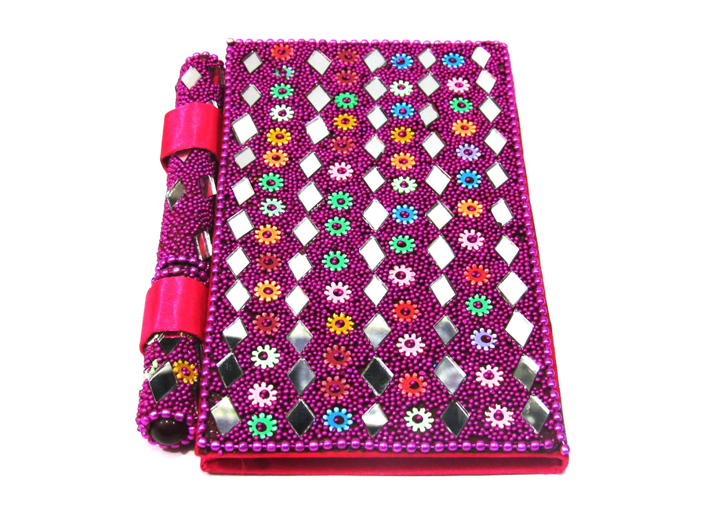 Handmade Lacquer, Mirror And Beats Work Diary With Pen For Gift And Personal Use