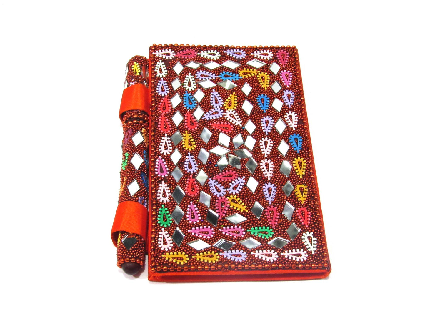 Handmade Lacquer, Mirror And Beats Work Diary With Pen For Gift And Personal Use