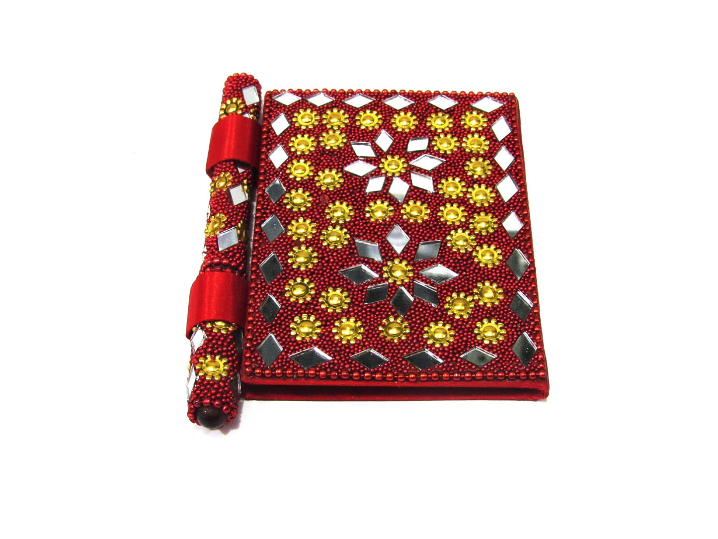 Handmade Lacquer, Mirror And Beats Work Diary With Pen For Personal Use And Gift