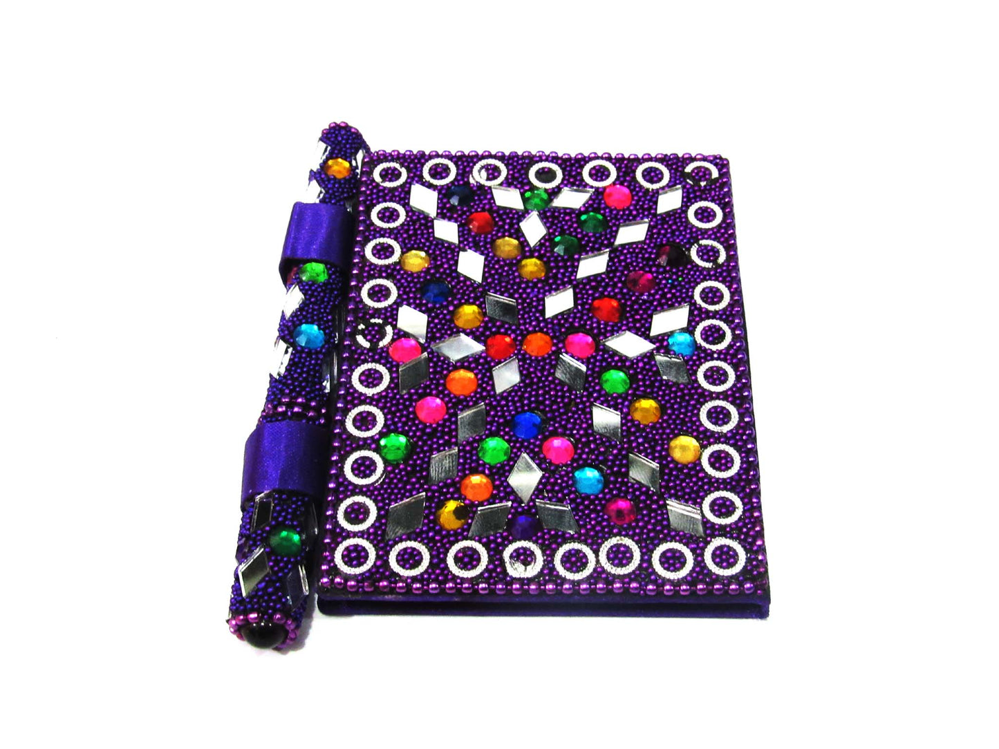 Handmade Lacquer, Mirror And Beats Work Diary With Pen For Personal Use And Gift