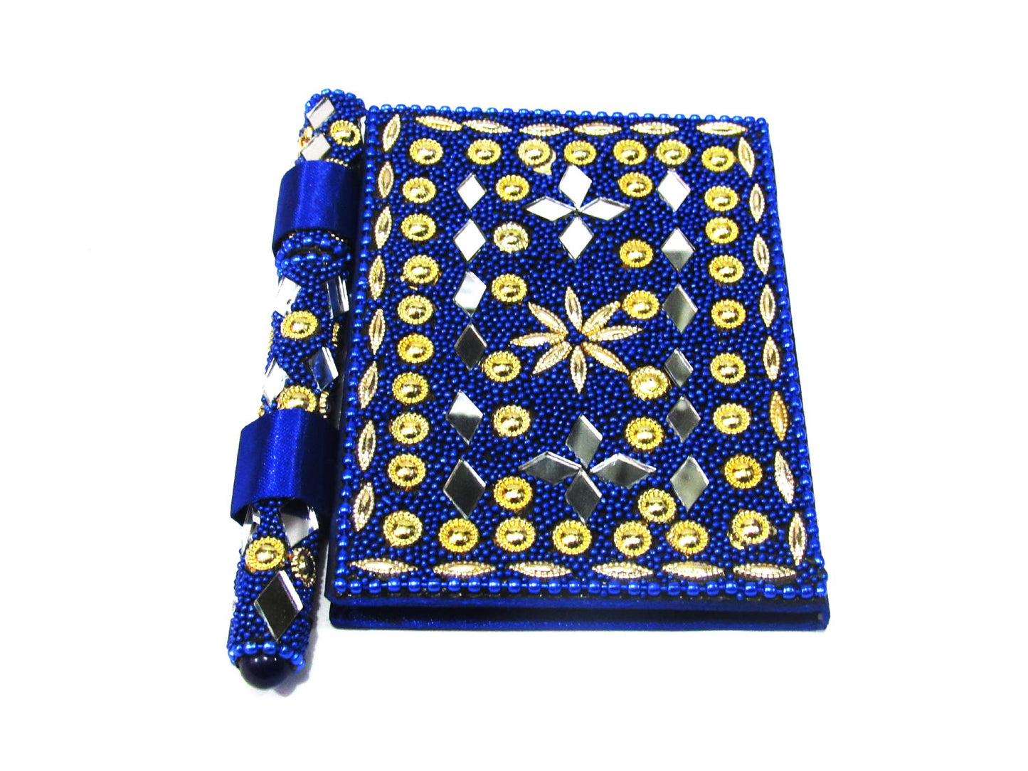 Handmade Lacquer, Mirror And Beats Work Diary With Pen For Personal Use And Gift