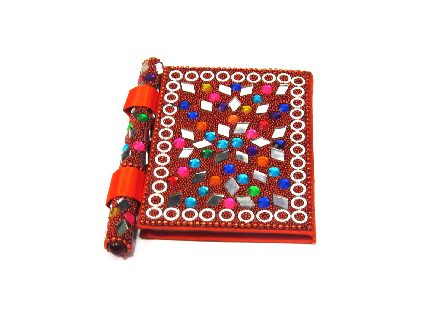 Handmade Lacquer, Mirror And Beats Work Diary With Pen For Personal Use And Gift