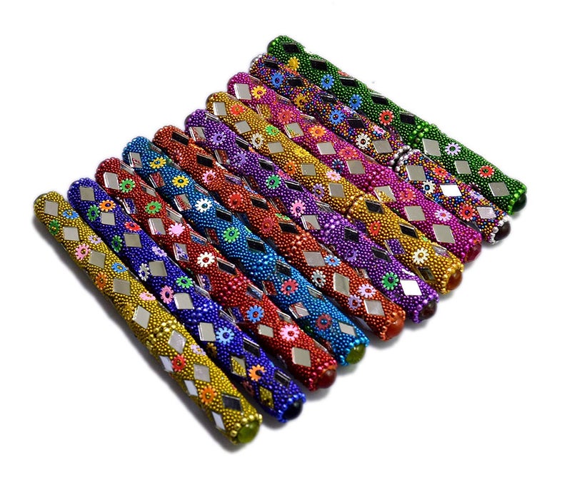 Handmade Lacquer Mirror And Beats Work Pens In Pack Of 10