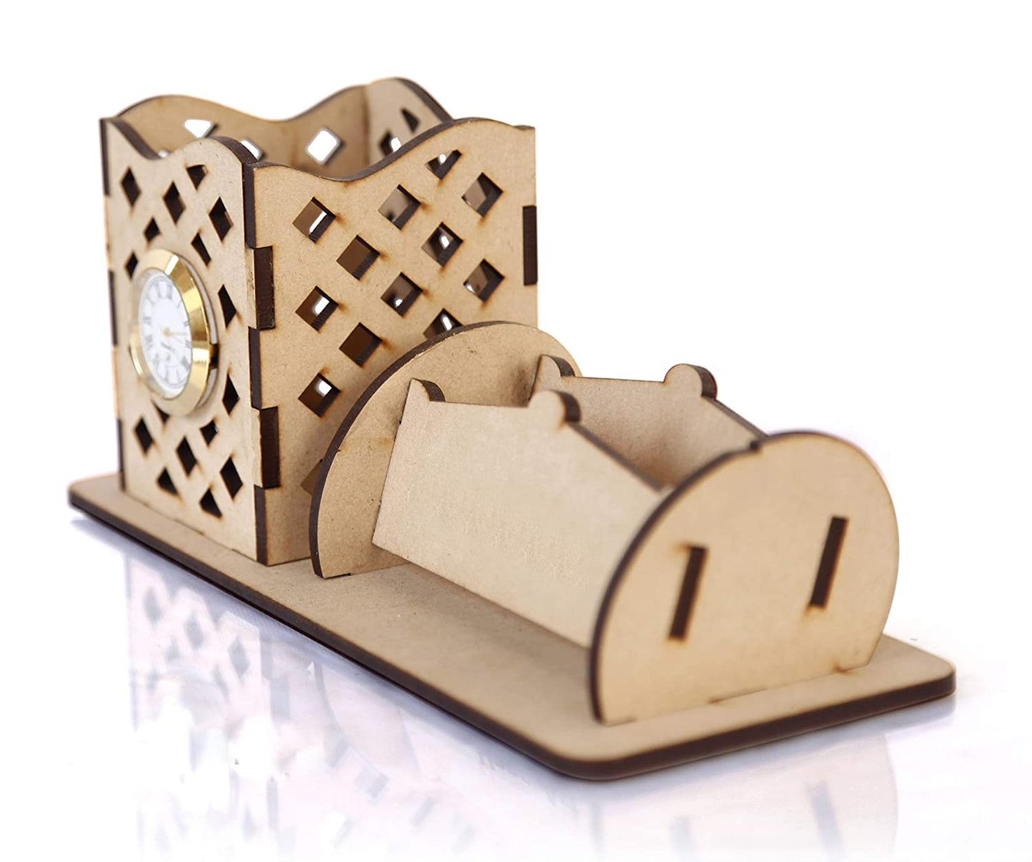 Handmade Wooden Mobile, Visiting Card & Pen Holder Stand