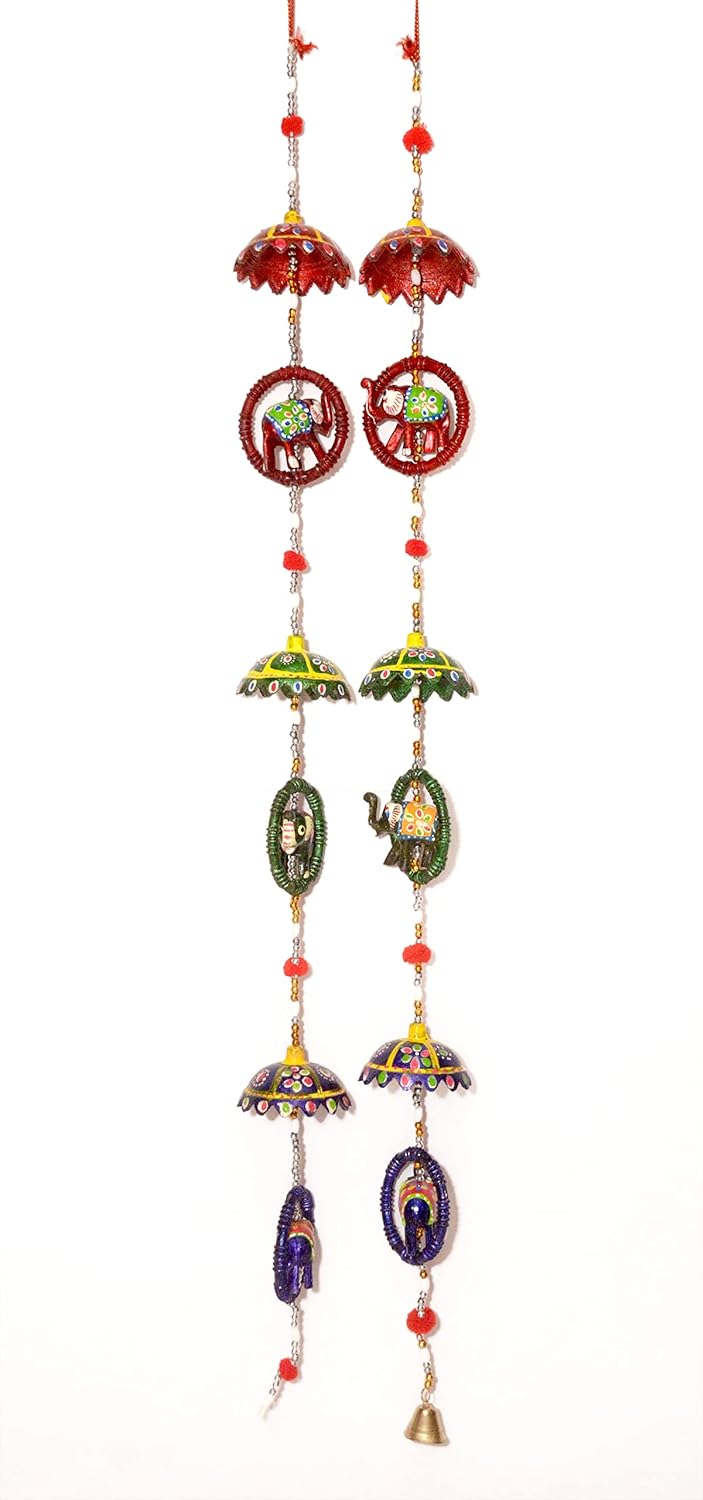 Jaipuri Handmade Umbrella With Elephant Door Hanging For Decor And Gift
