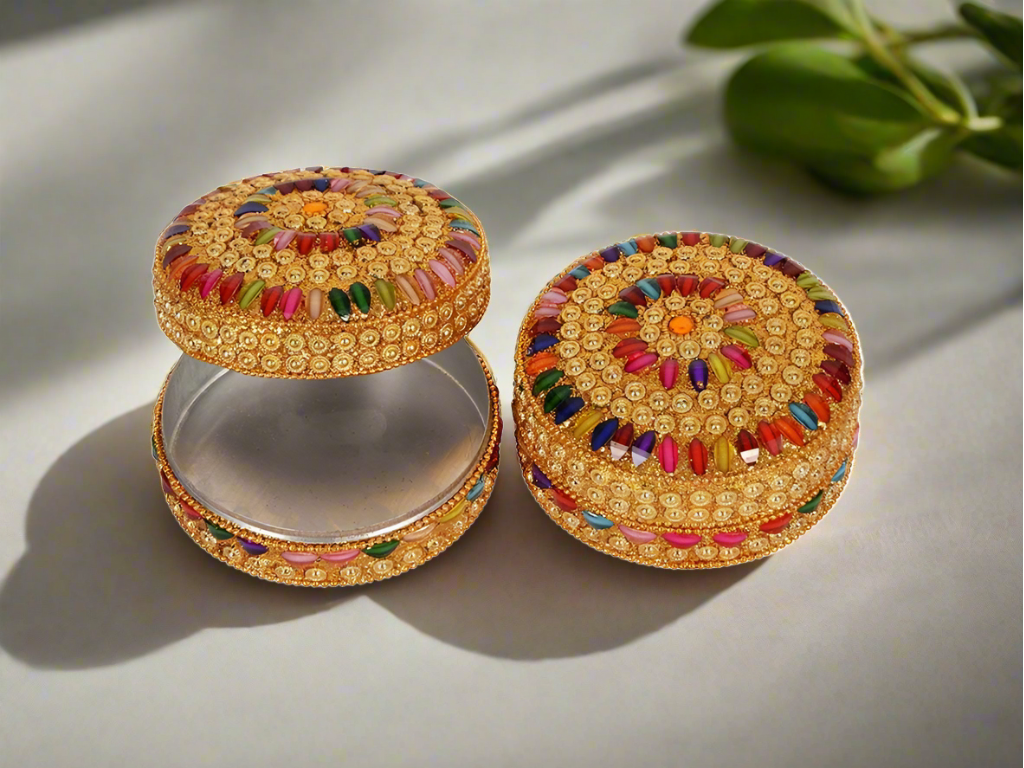 Handmade Decorative Jewellery Box in Round Shape For Home Decor And Gift