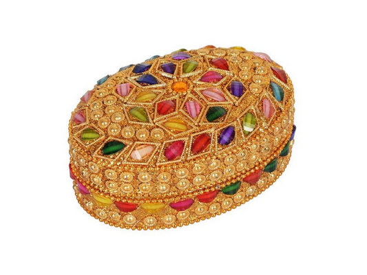 Handmade Decorative Jewellery Box in Oval Shape