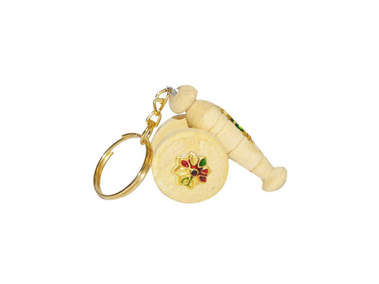 Handmade Wooden Cannon Design Key Ring In Set Of 6pc