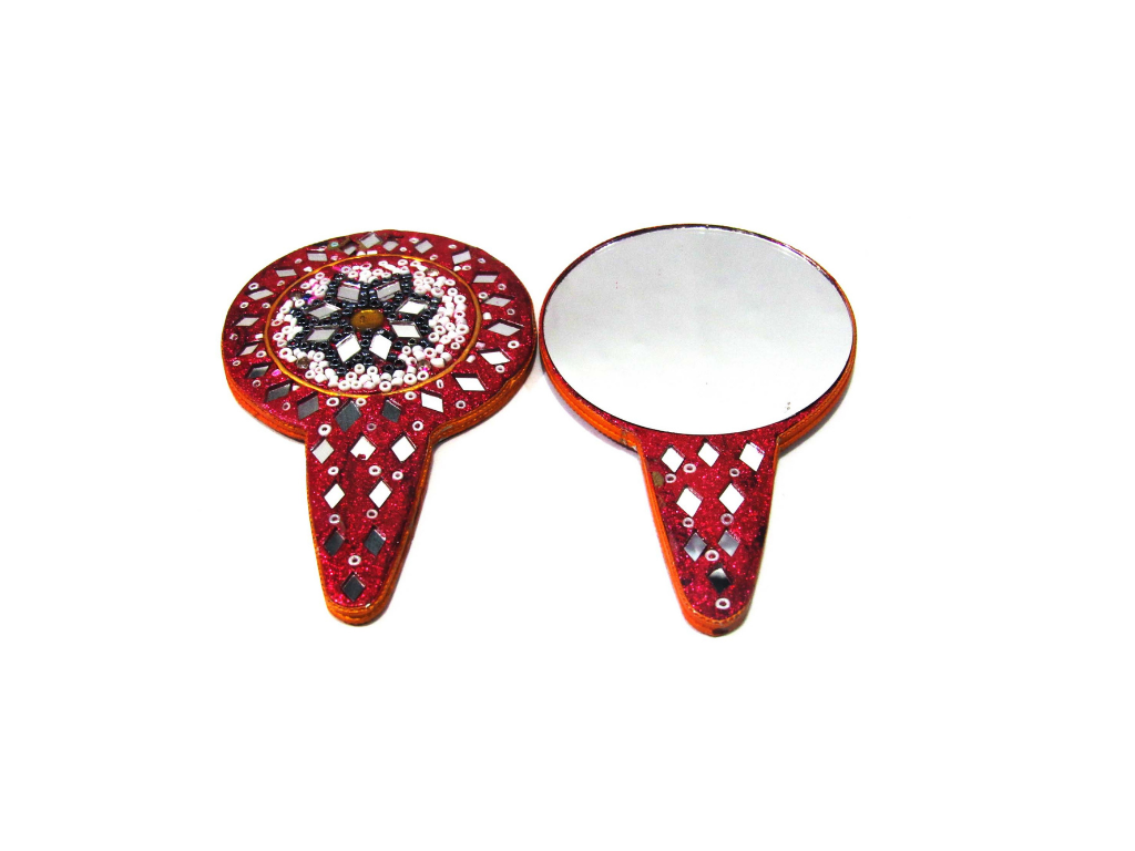Handmade Lacquer (LAC) , Mirror And Beats Work Mirror In Set Of 2