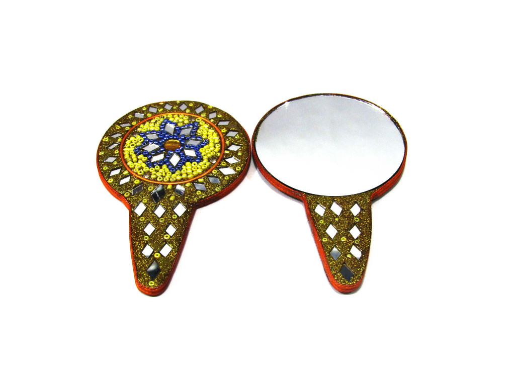 Handmade Lacquer (LAC) , Mirror And Beats Work Mirror In Set Of 2