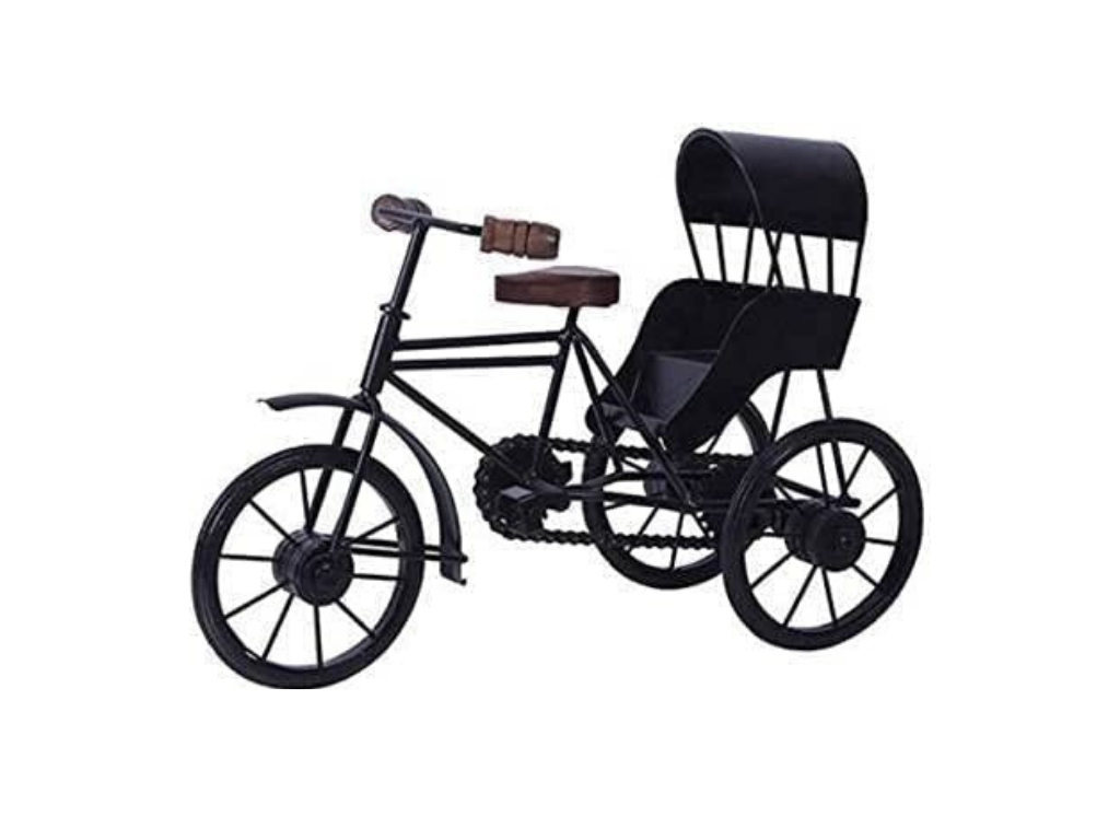 Handmade Miniature of Metal Rickshaw Cycle Showpiece For Decor