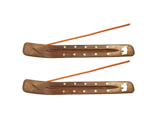 Handmade Wooden Stick Incense Holder Burner Ash Catcher